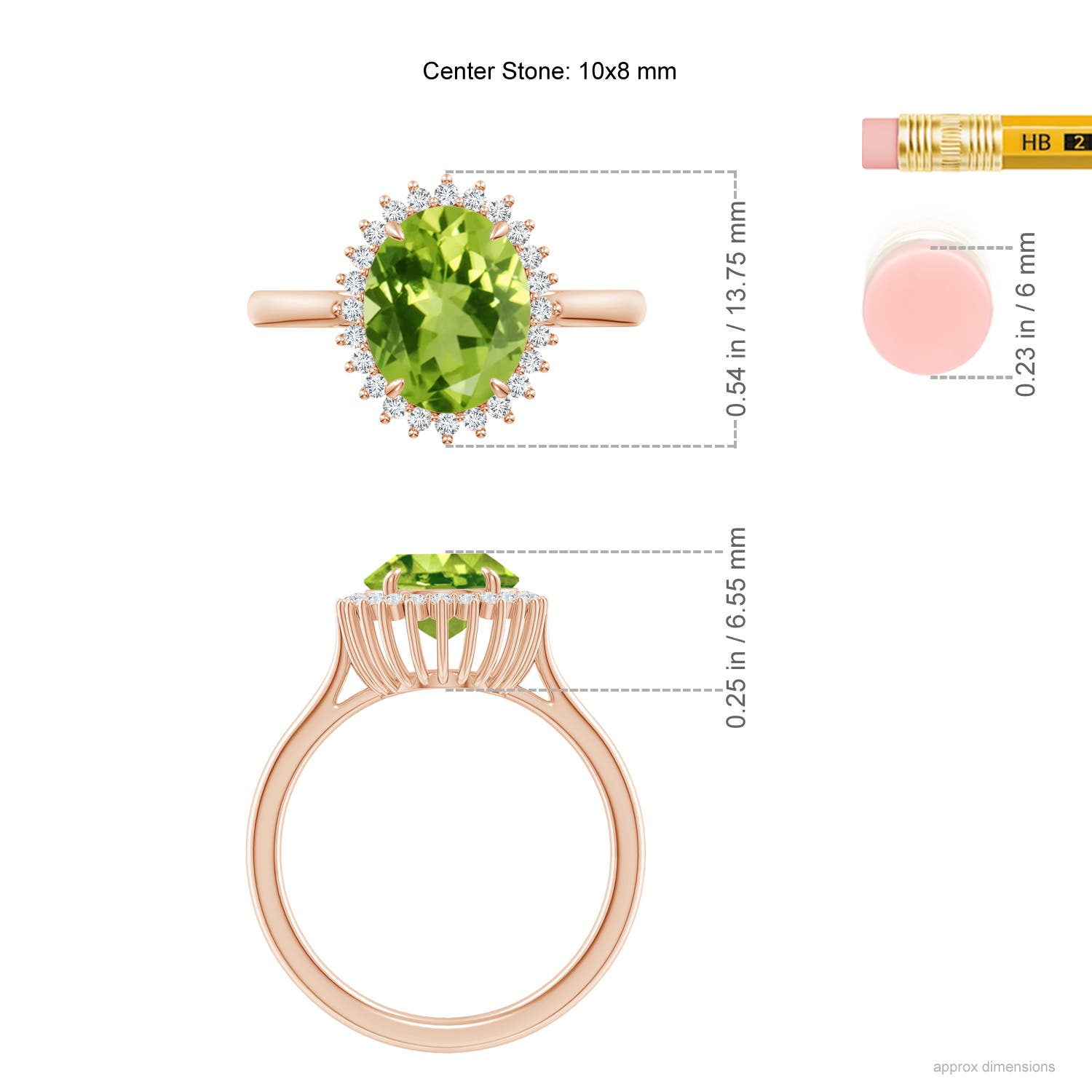 AAA - Peridot / 2.79 CT / 14 KT Rose Gold