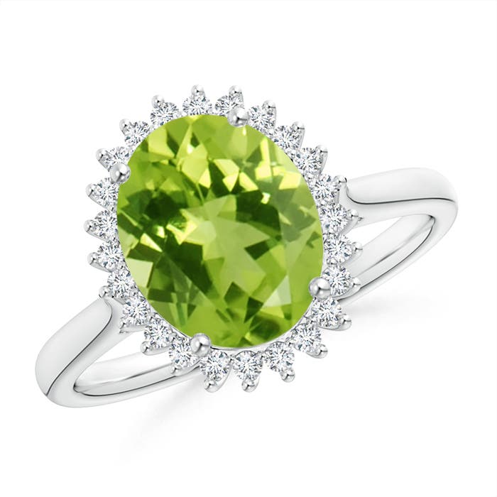 AAA - Peridot / 2.79 CT / 14 KT White Gold