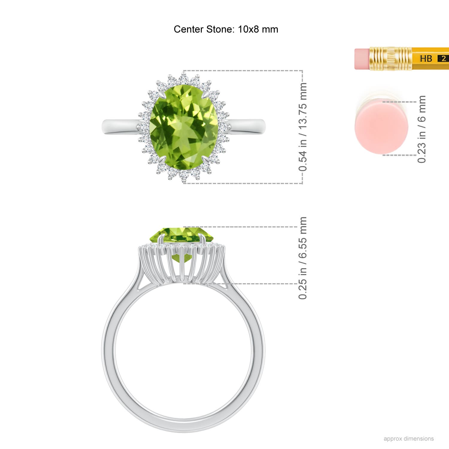 AAA - Peridot / 2.79 CT / 14 KT White Gold