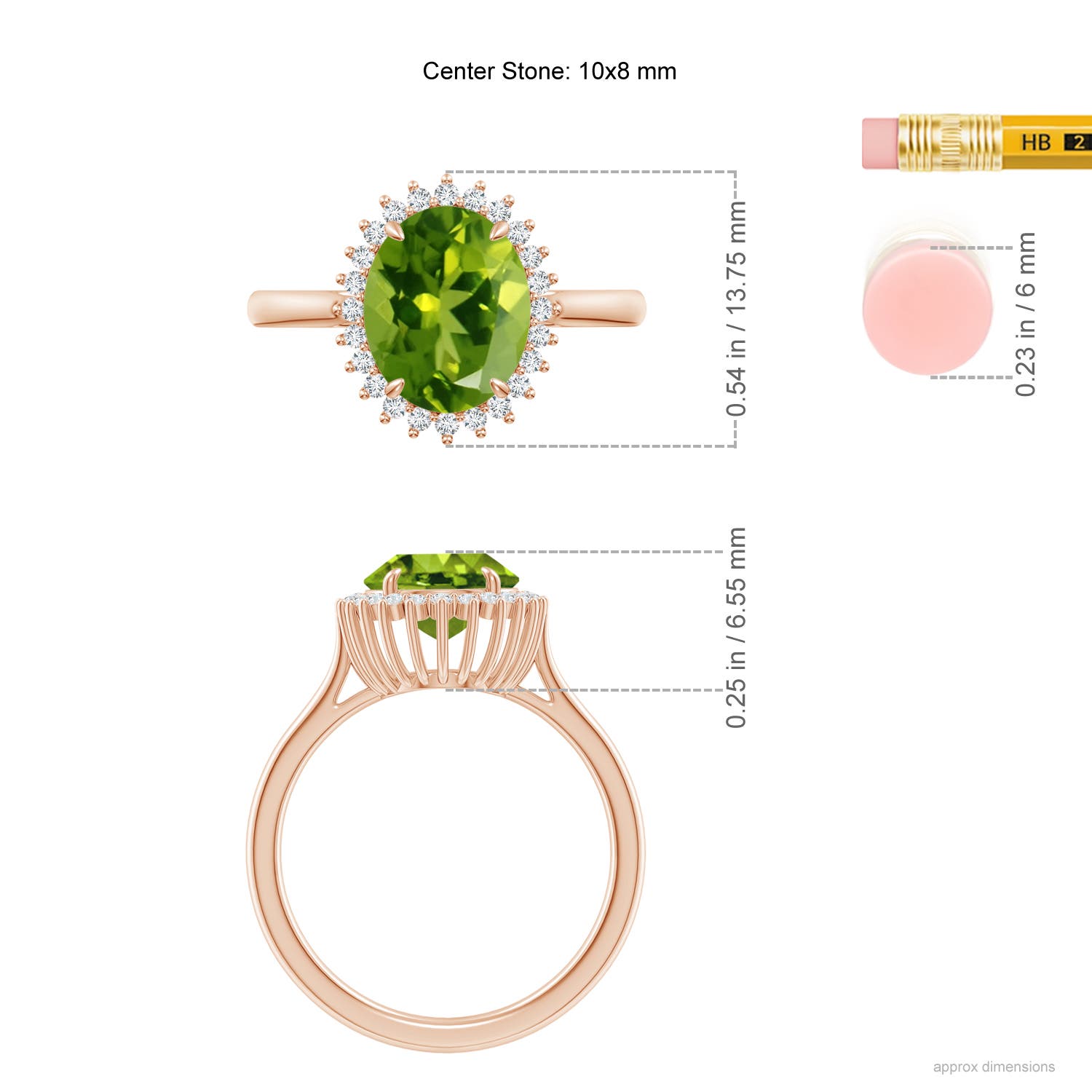 AAAA - Peridot / 2.79 CT / 14 KT Rose Gold