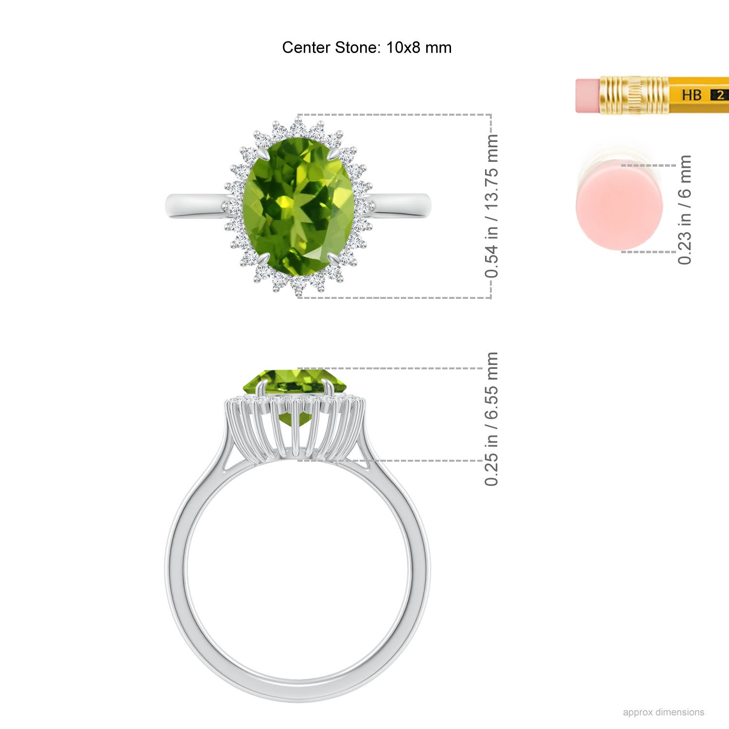 AAAA - Peridot / 2.79 CT / 14 KT White Gold