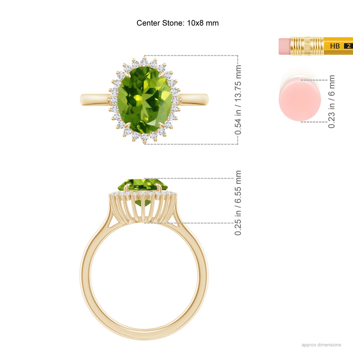 AAAA - Peridot / 2.79 CT / 14 KT Yellow Gold