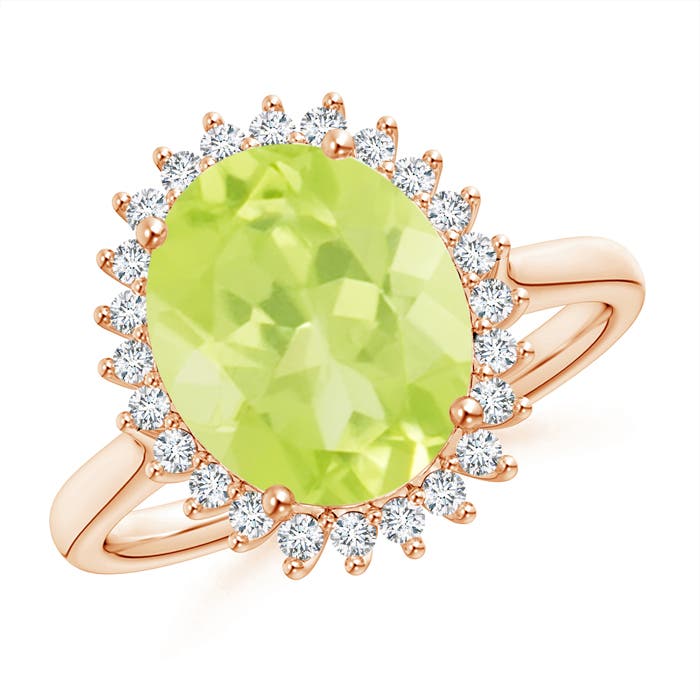 A - Peridot / 4.14 CT / 14 KT Rose Gold