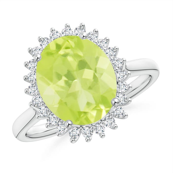 A - Peridot / 4.14 CT / 14 KT White Gold