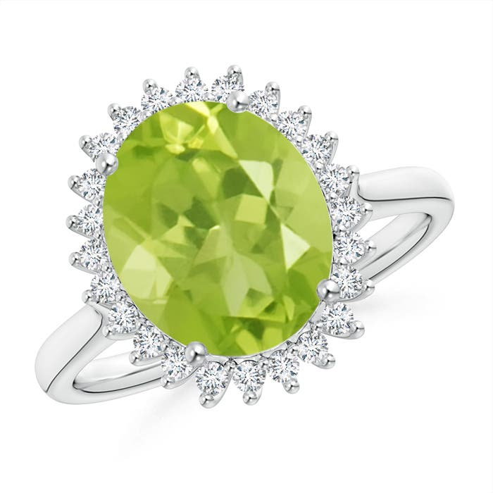 AA - Peridot / 4.14 CT / 14 KT White Gold