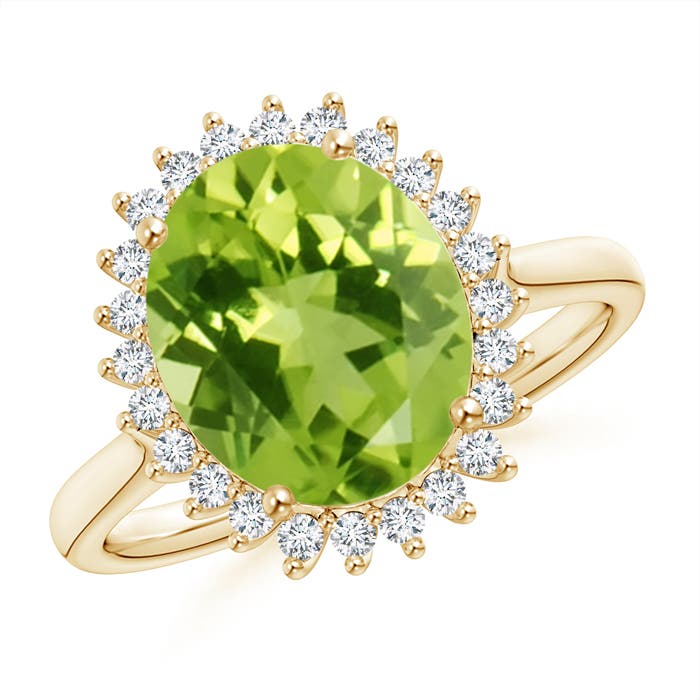 AAA - Peridot / 4.14 CT / 14 KT Yellow Gold