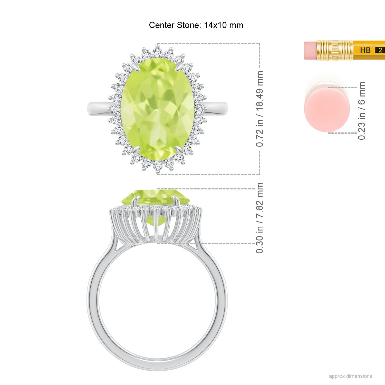 A - Peridot / 5.14 CT / 14 KT White Gold