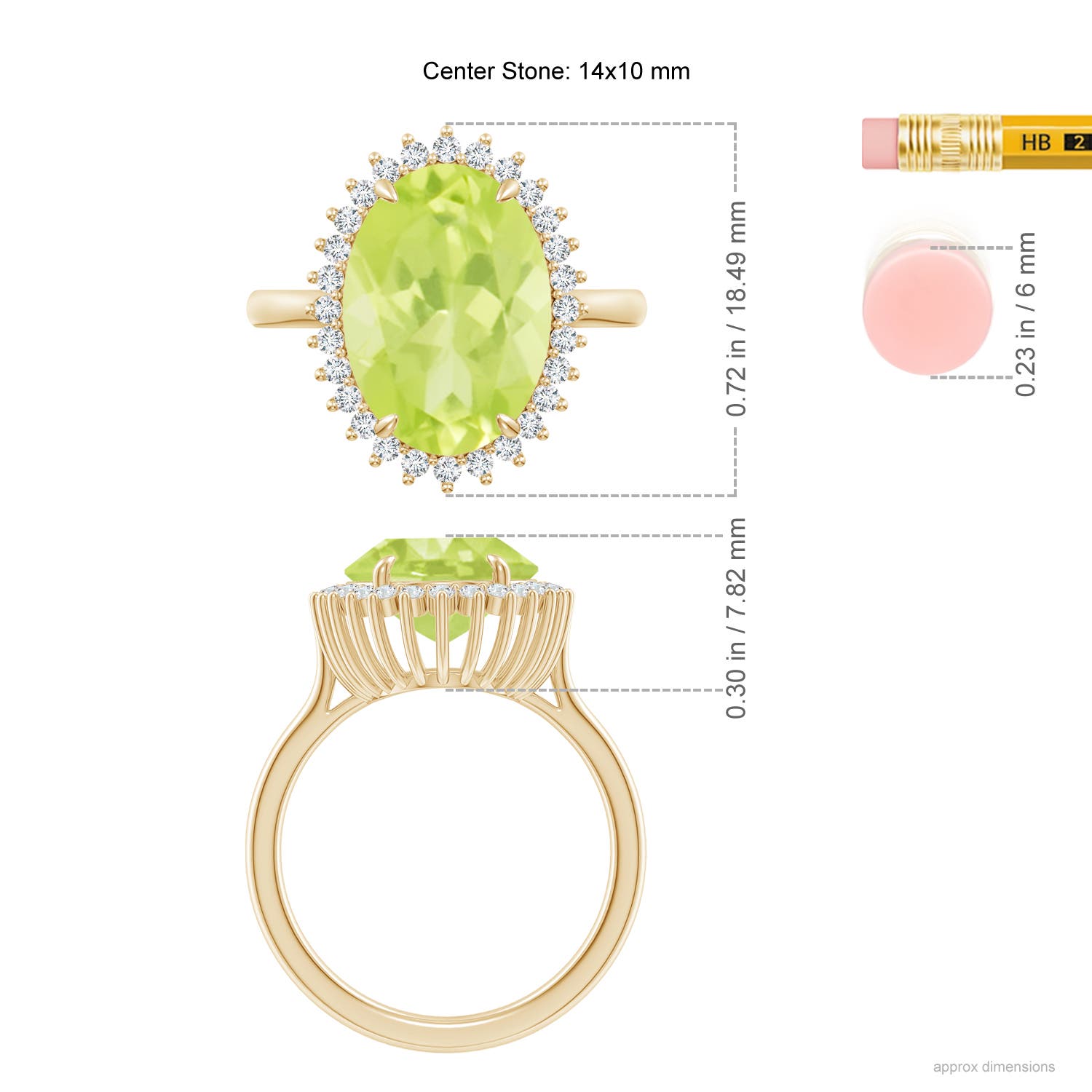 A - Peridot / 5.14 CT / 14 KT Yellow Gold