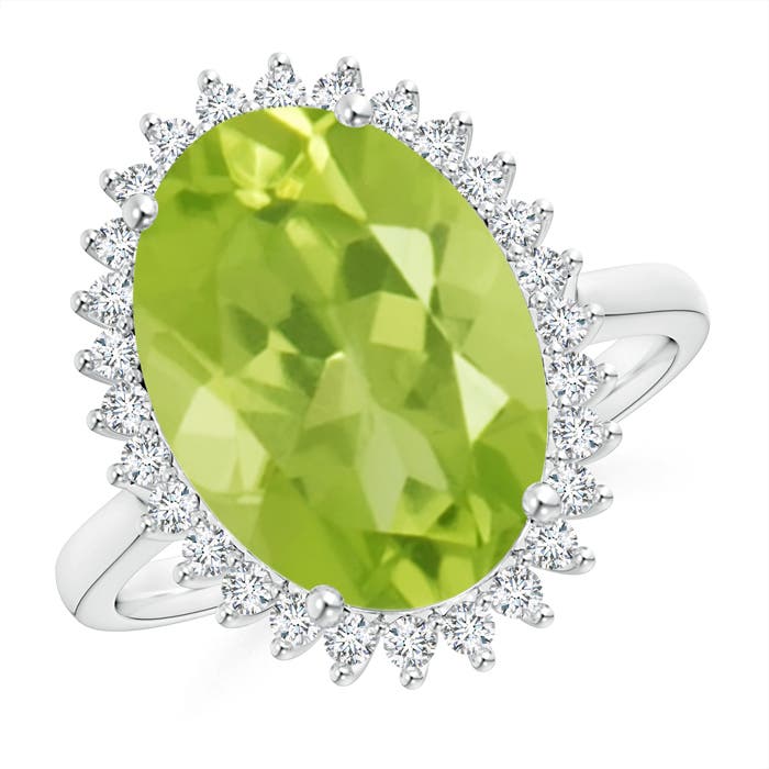 AA - Peridot / 5.14 CT / 14 KT White Gold