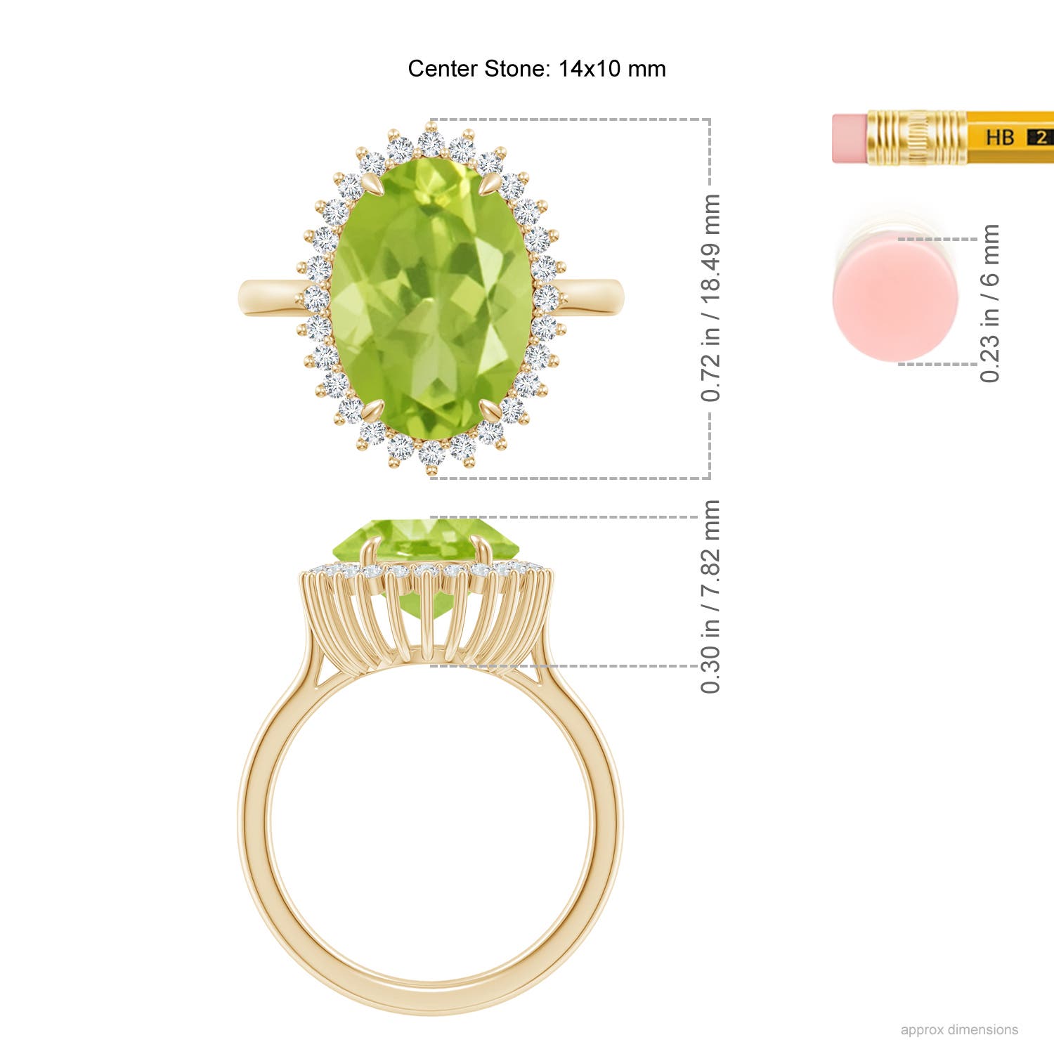 AA - Peridot / 5.14 CT / 14 KT Yellow Gold