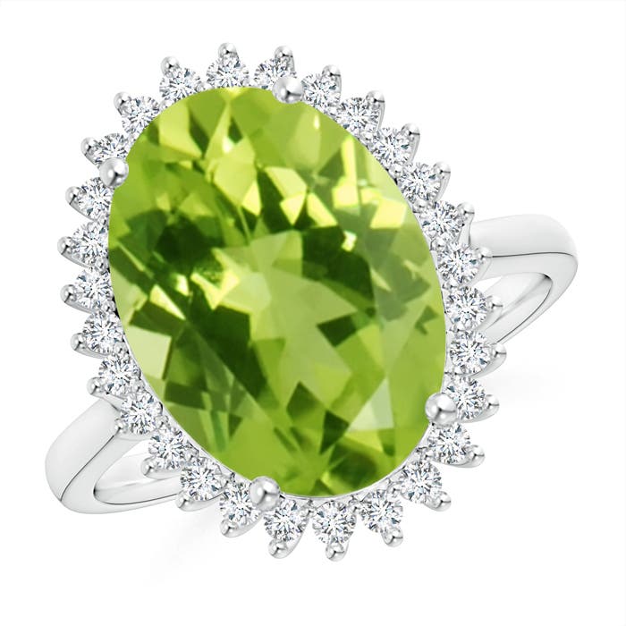 AAA - Peridot / 5.14 CT / 14 KT White Gold