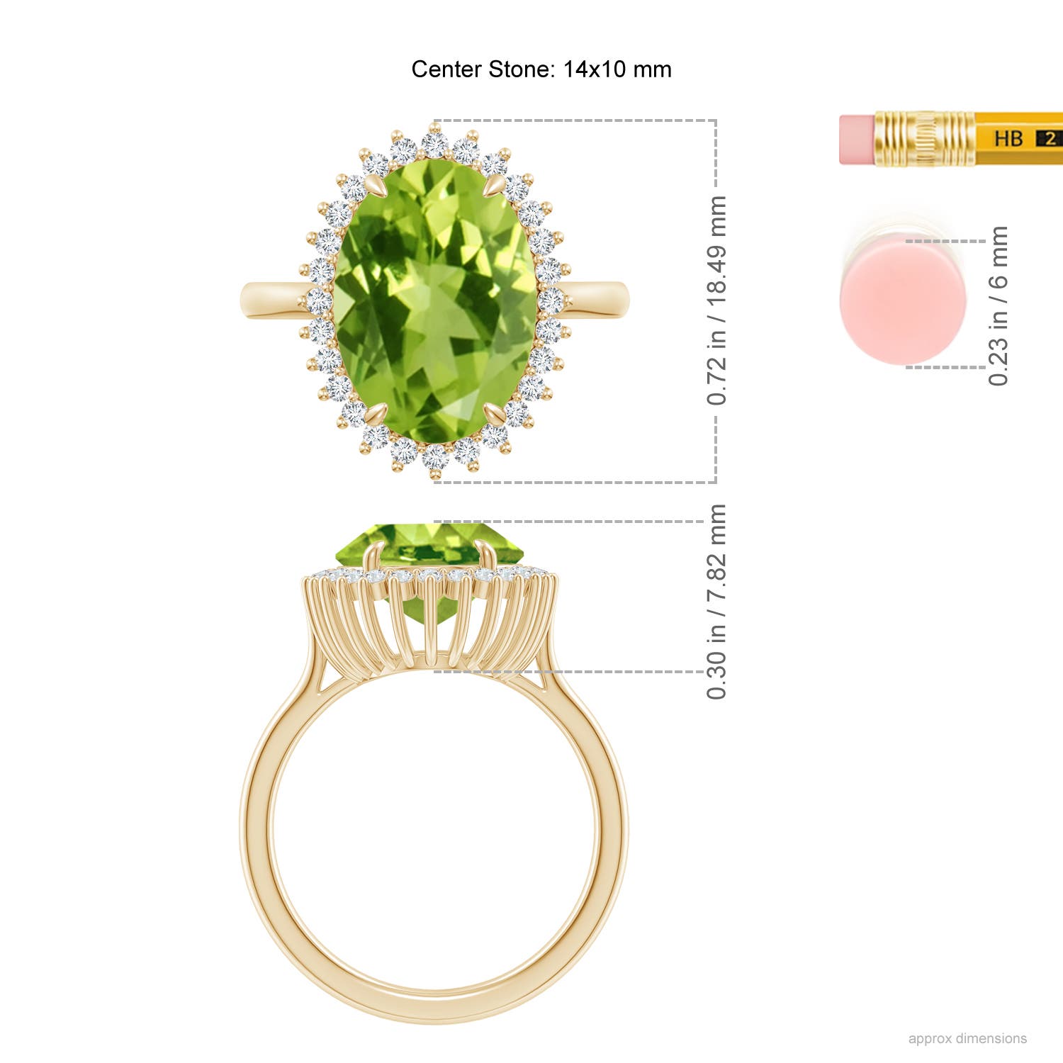 AAA - Peridot / 5.14 CT / 14 KT Yellow Gold