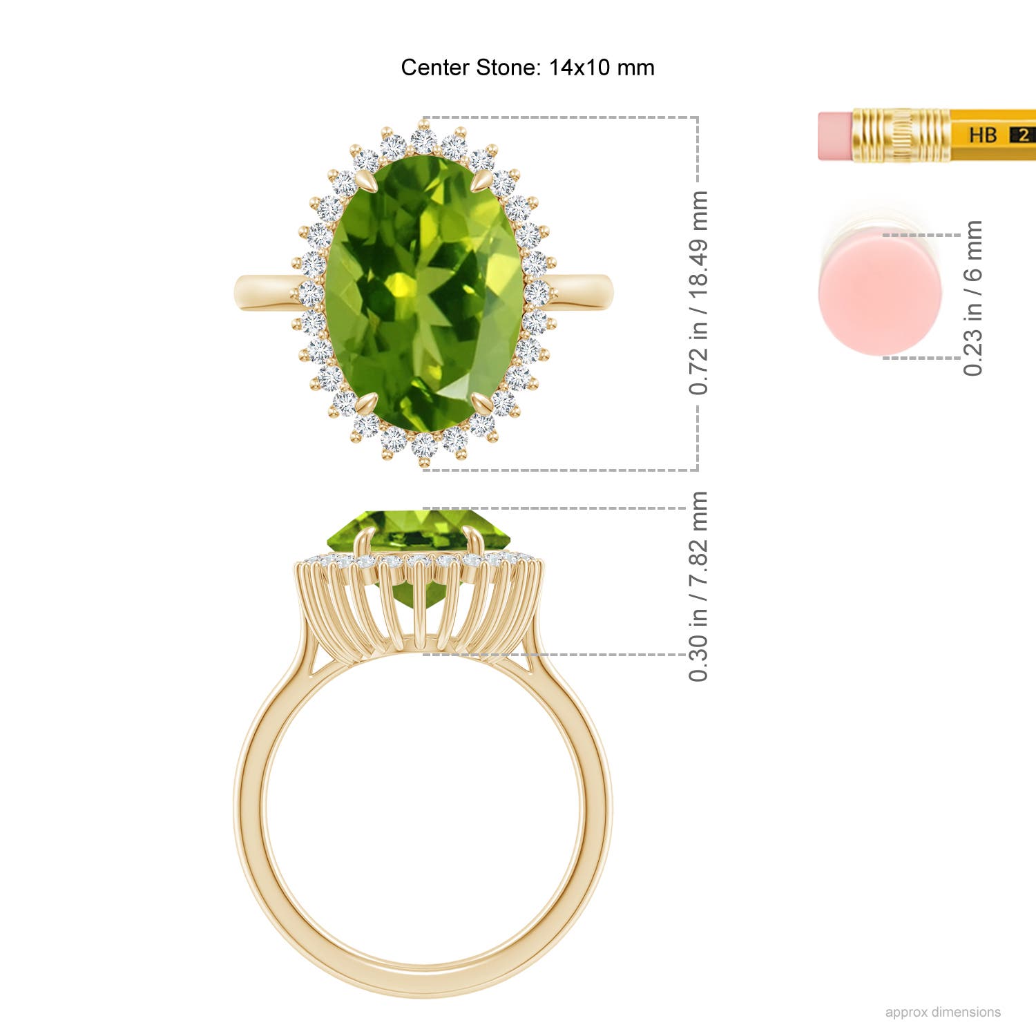 AAAA - Peridot / 5.14 CT / 14 KT Yellow Gold