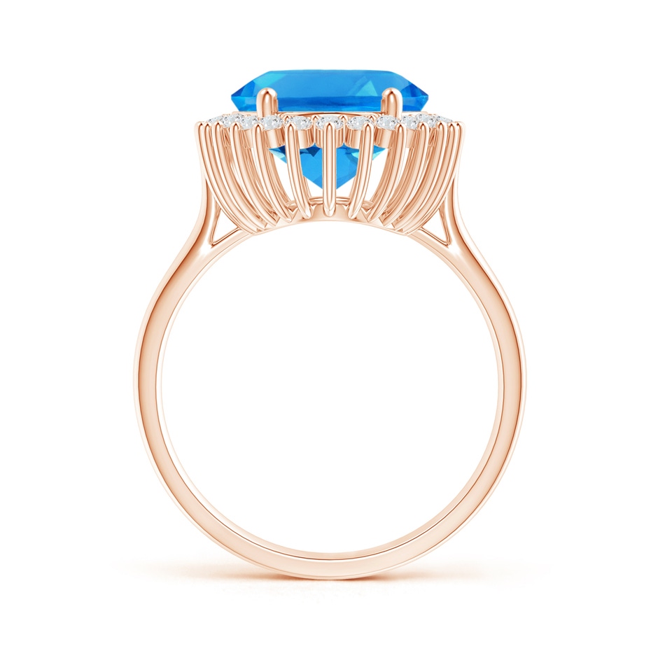 18.02x13.03x9.46mm AAAA GIA Certified Classic Oval Swiss Blue Topaz Floral Halo Ring in 18K Rose Gold side 199