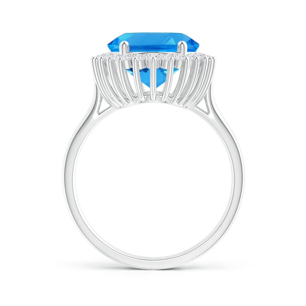 18.02x13.03x9.46mm AAAA GIA Certified Classic Oval Swiss Blue Topaz Floral Halo Ring in White Gold - side 199