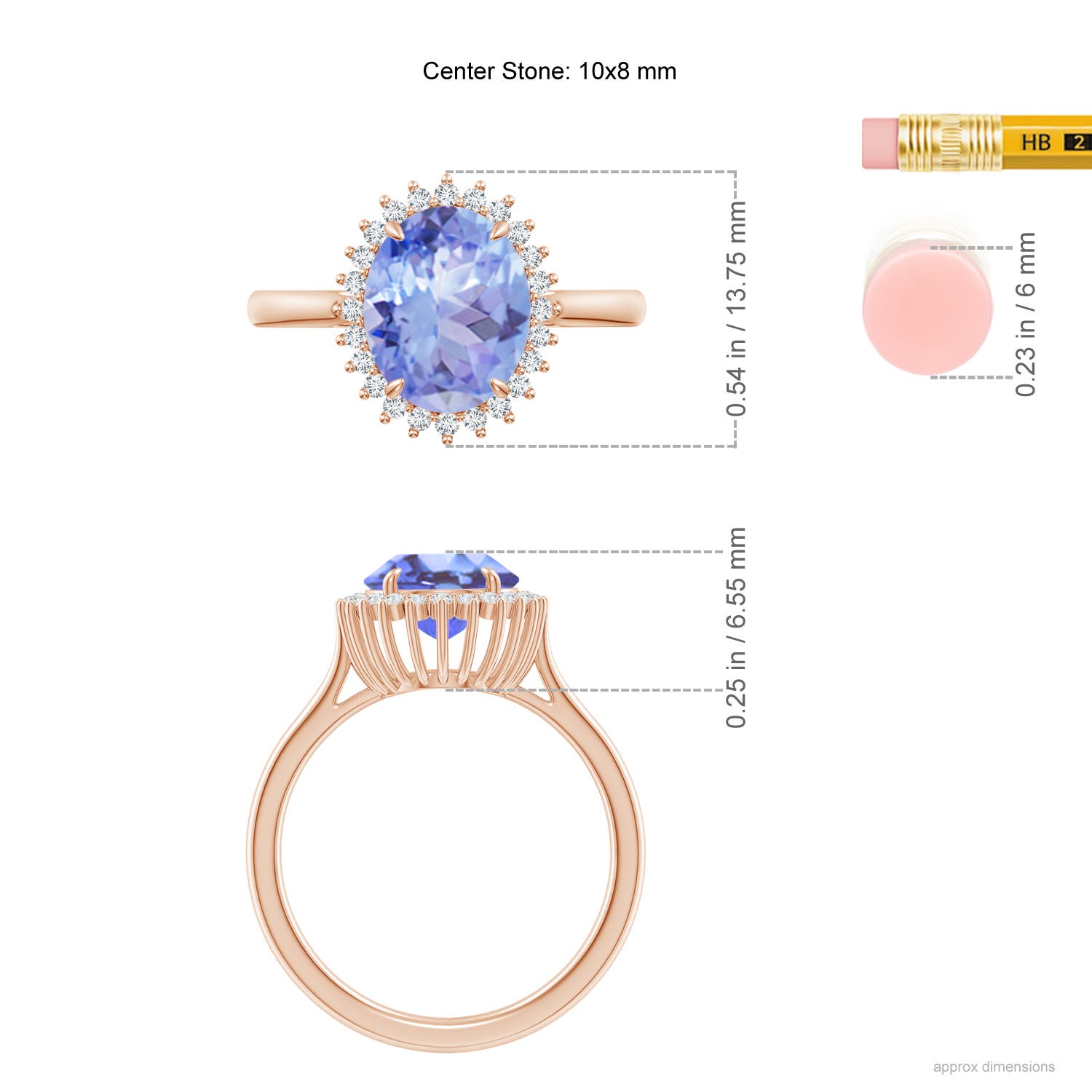 A - Tanzanite / 3.09 CT / 14 KT Rose Gold