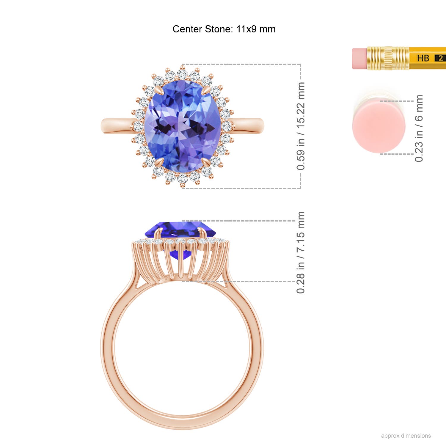 AA - Tanzanite / 3.74 CT / 14 KT Rose Gold