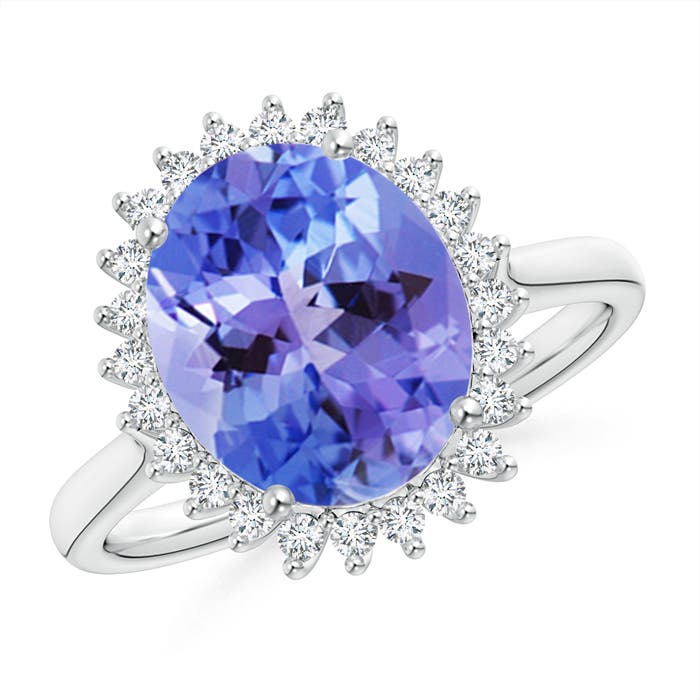 AA - Tanzanite / 3.74 CT / 14 KT White Gold