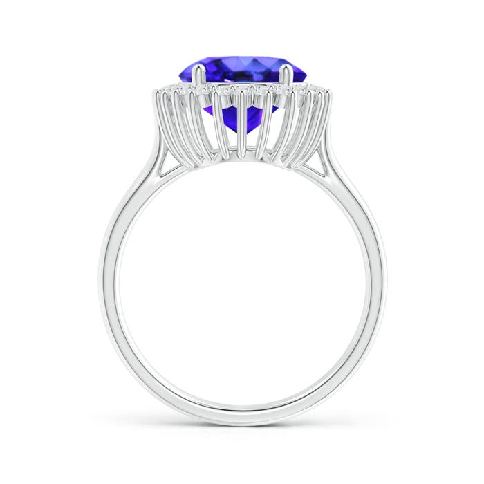 AAA - Tanzanite / 3.74 CT / 14 KT White Gold