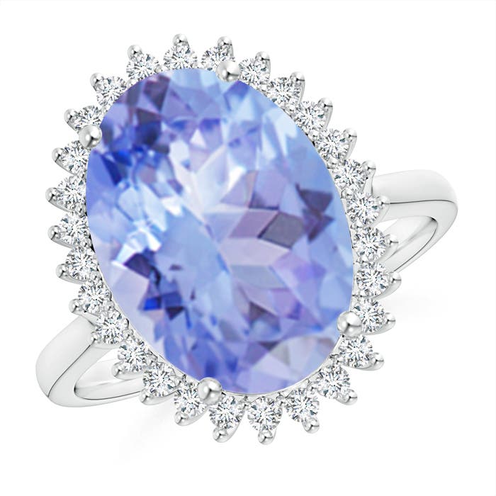 A - Tanzanite / 6.34 CT / 14 KT White Gold