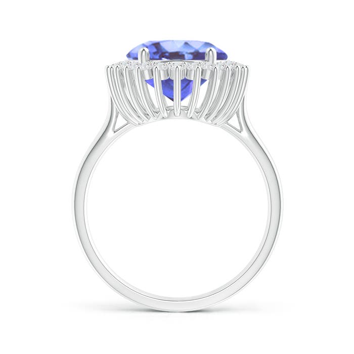 A - Tanzanite / 6.34 CT / 14 KT White Gold