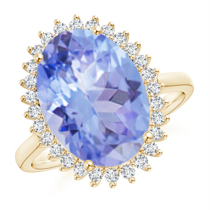 A - Tanzanite / 6.34 CT / 14 KT Yellow Gold