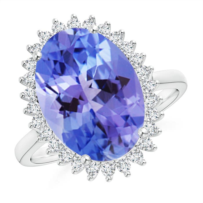 AA - Tanzanite / 6.34 CT / 14 KT White Gold