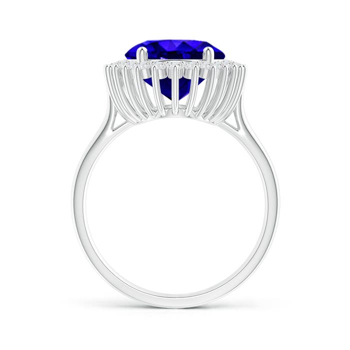 AAAA - Tanzanite / 6.34 CT / 14 KT White Gold