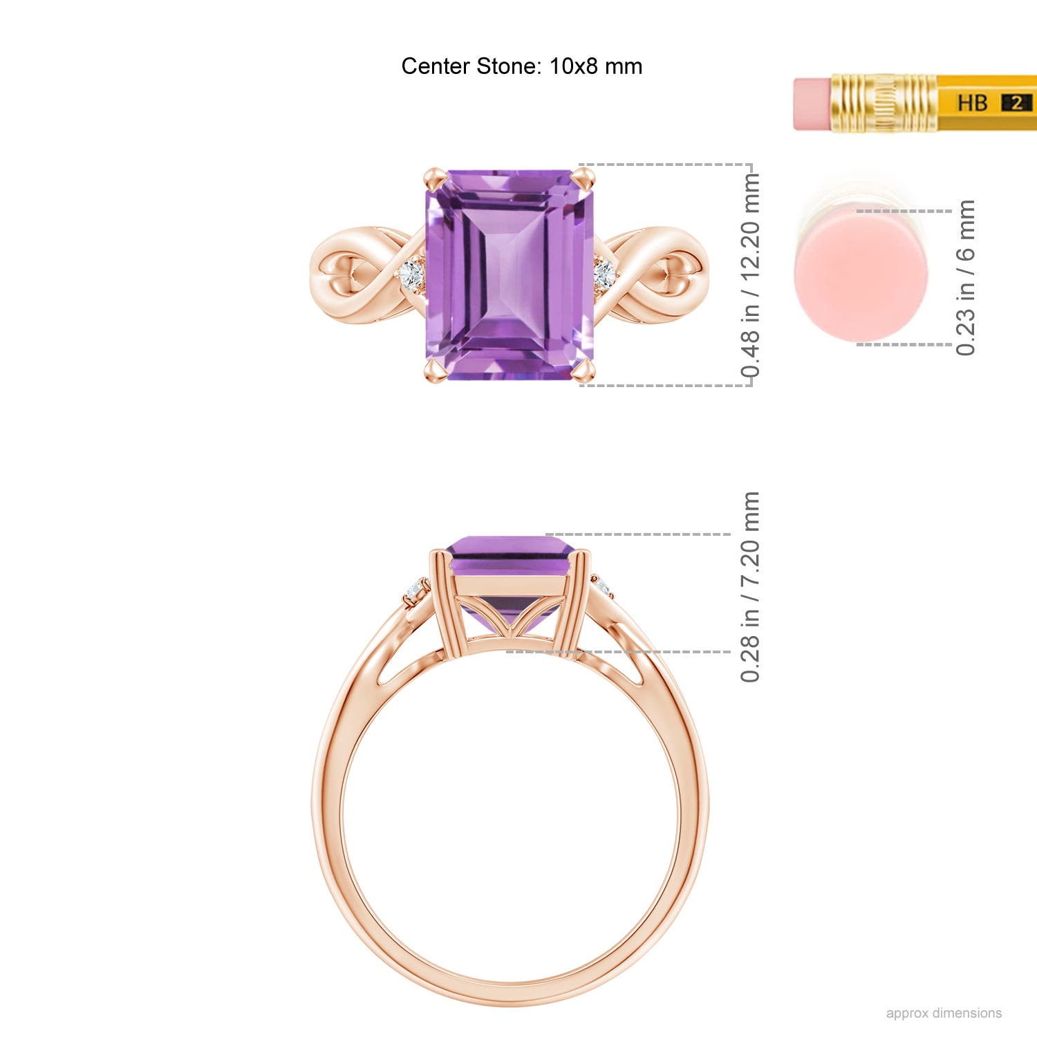 A - Amethyst / 2.93 CT / 14 KT Rose Gold