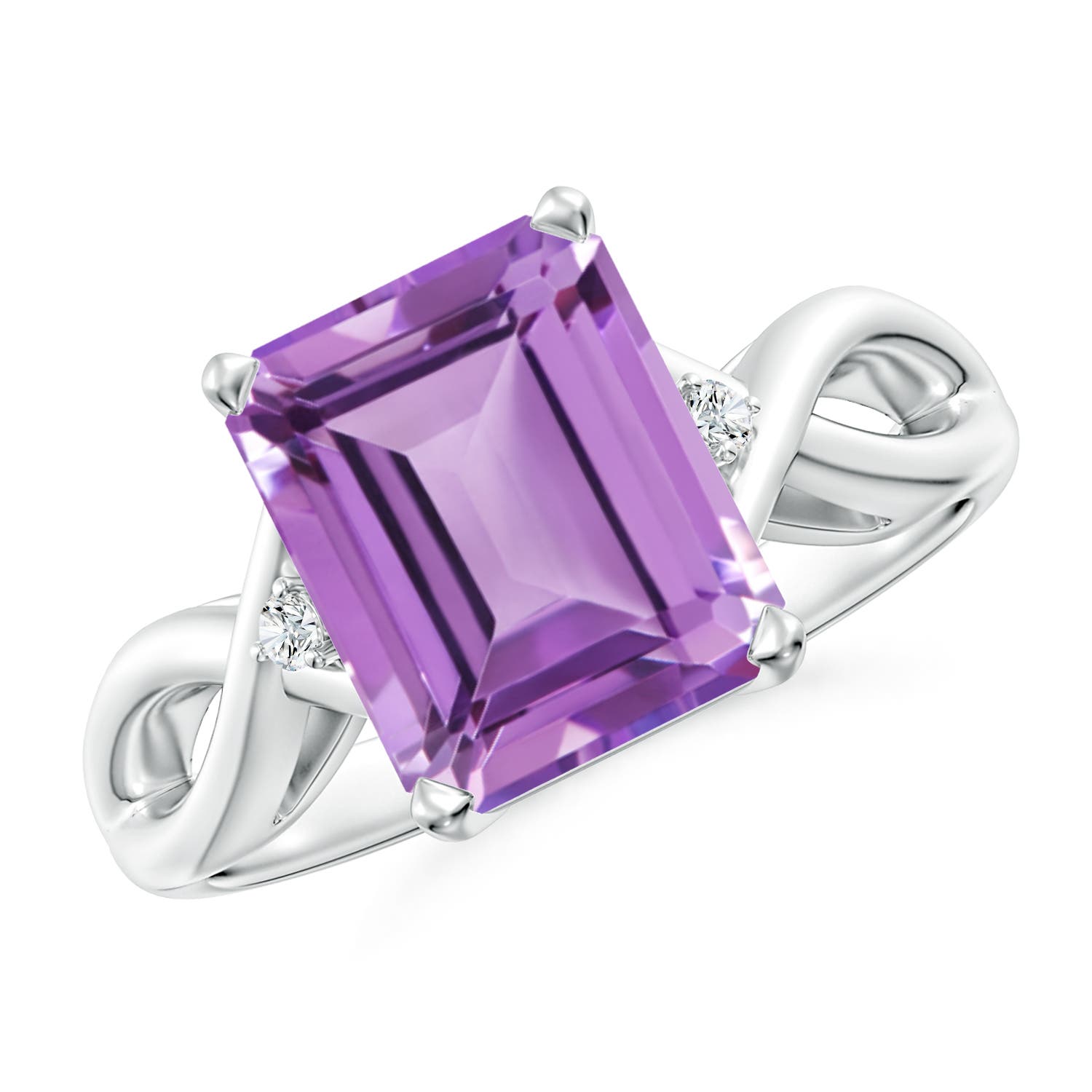 A - Amethyst / 2.93 CT / 14 KT White Gold