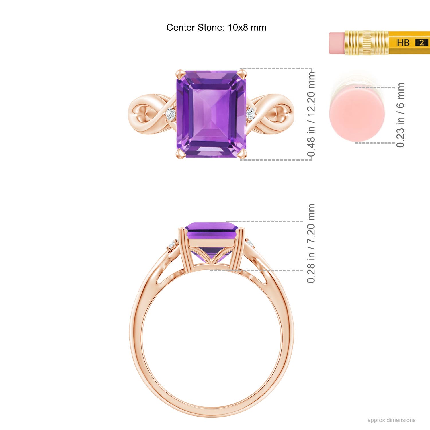 AA - Amethyst / 2.93 CT / 14 KT Rose Gold