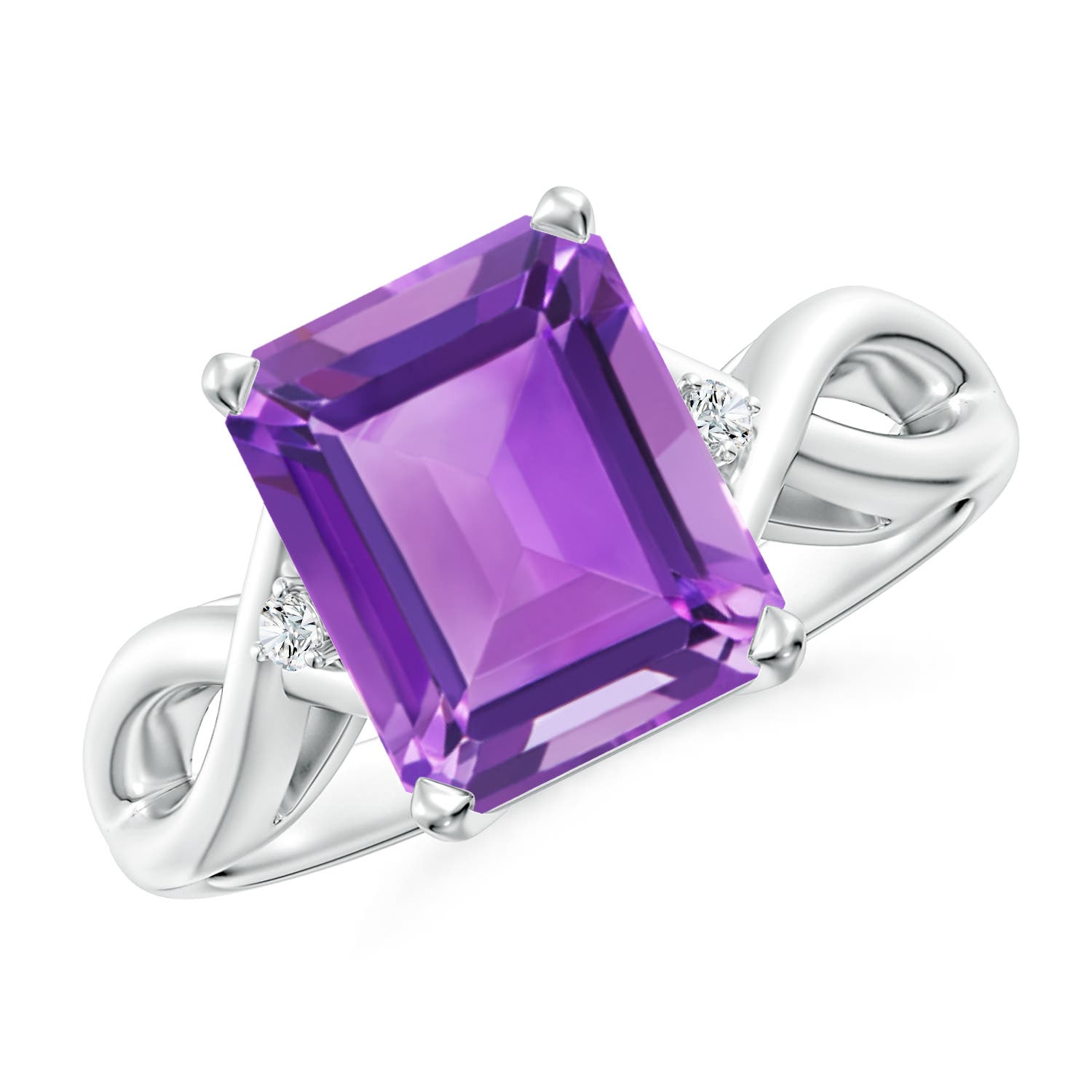 AA - Amethyst / 2.93 CT / 14 KT White Gold