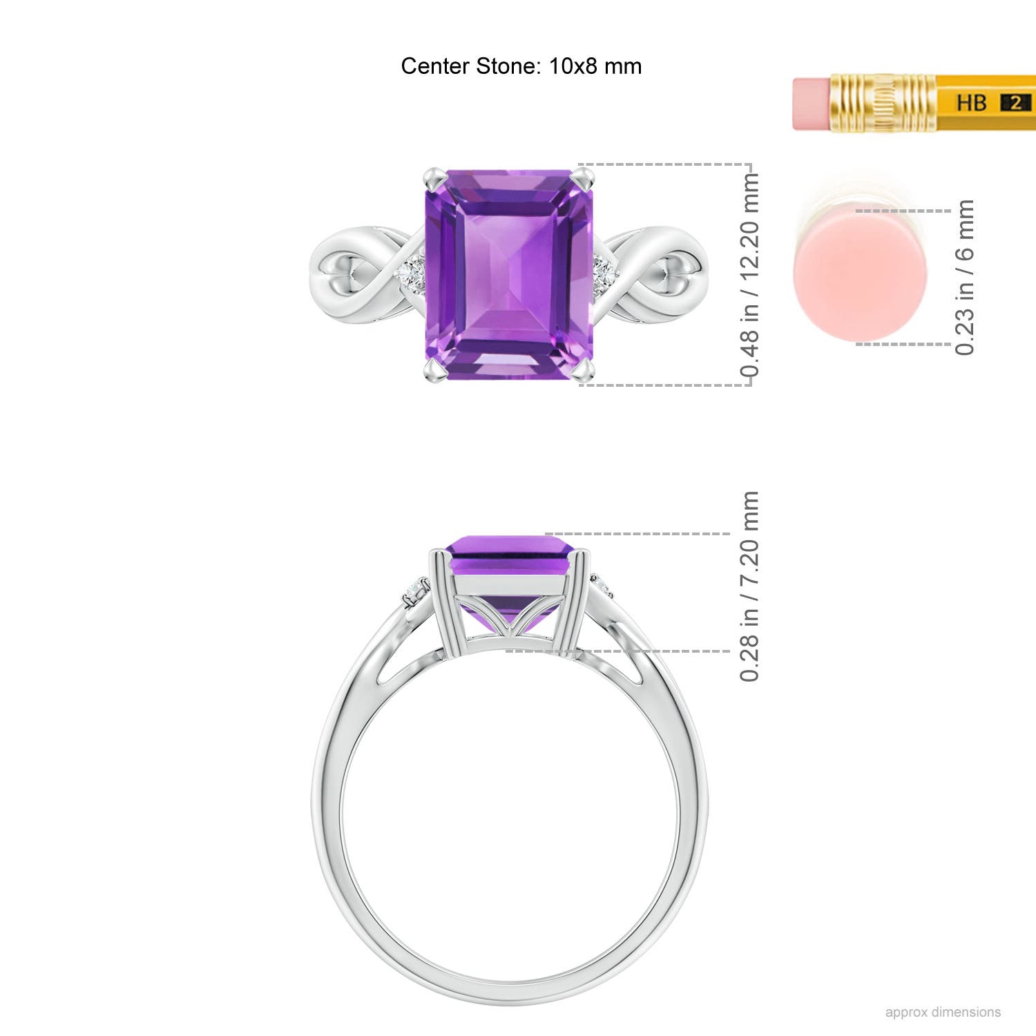 AA - Amethyst / 2.93 CT / 14 KT White Gold