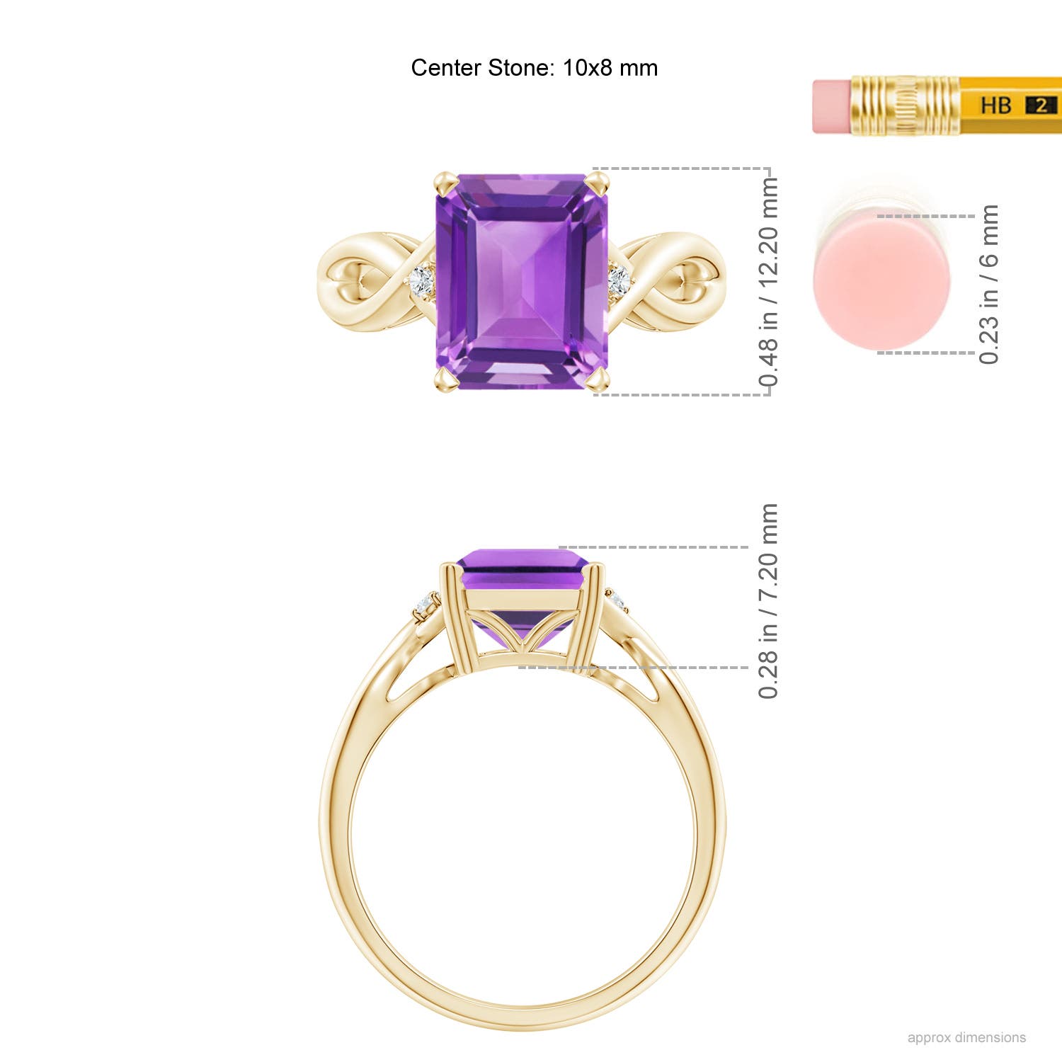 AA - Amethyst / 2.93 CT / 14 KT Yellow Gold