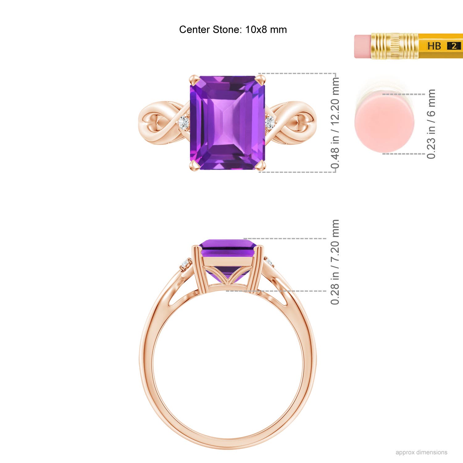 AAA - Amethyst / 2.93 CT / 14 KT Rose Gold