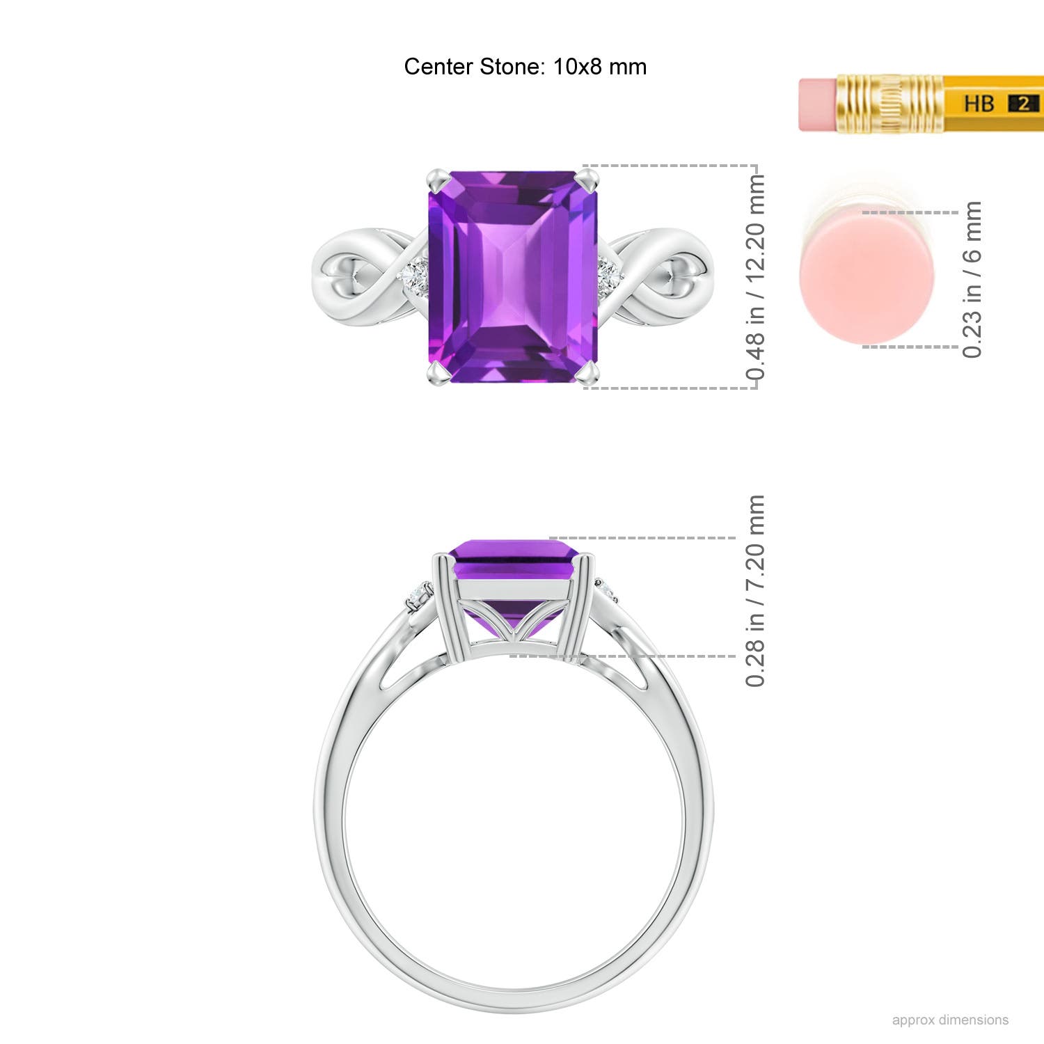 AAA - Amethyst / 2.93 CT / 14 KT White Gold