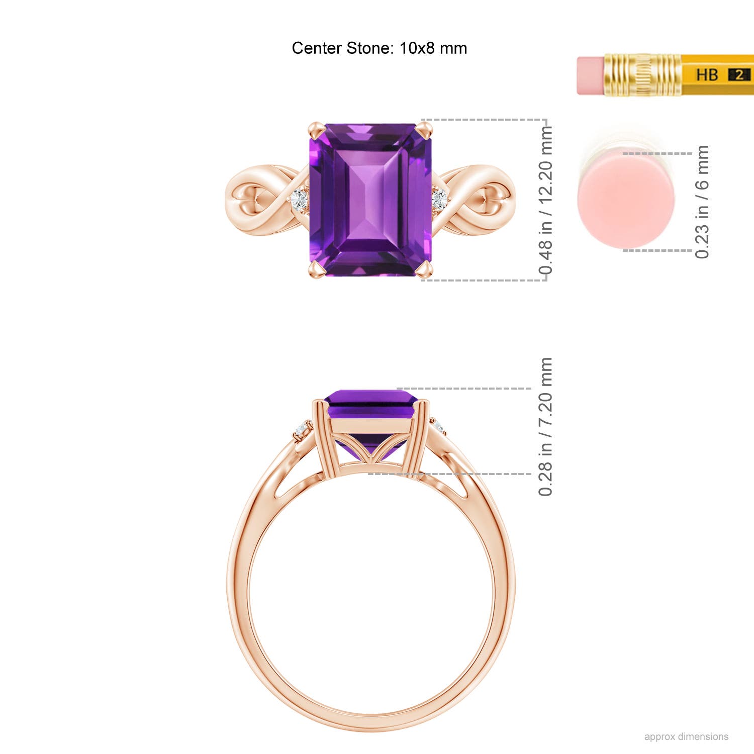 AAAA - Amethyst / 2.93 CT / 14 KT Rose Gold