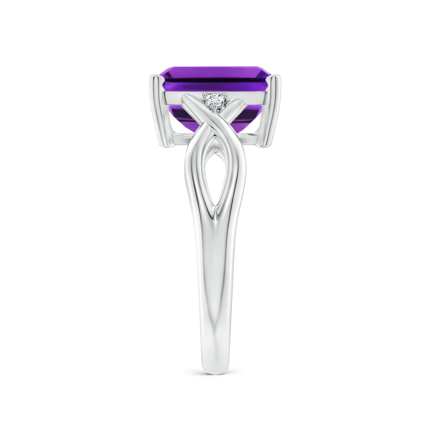 AAAA - Amethyst / 2.93 CT / 14 KT White Gold