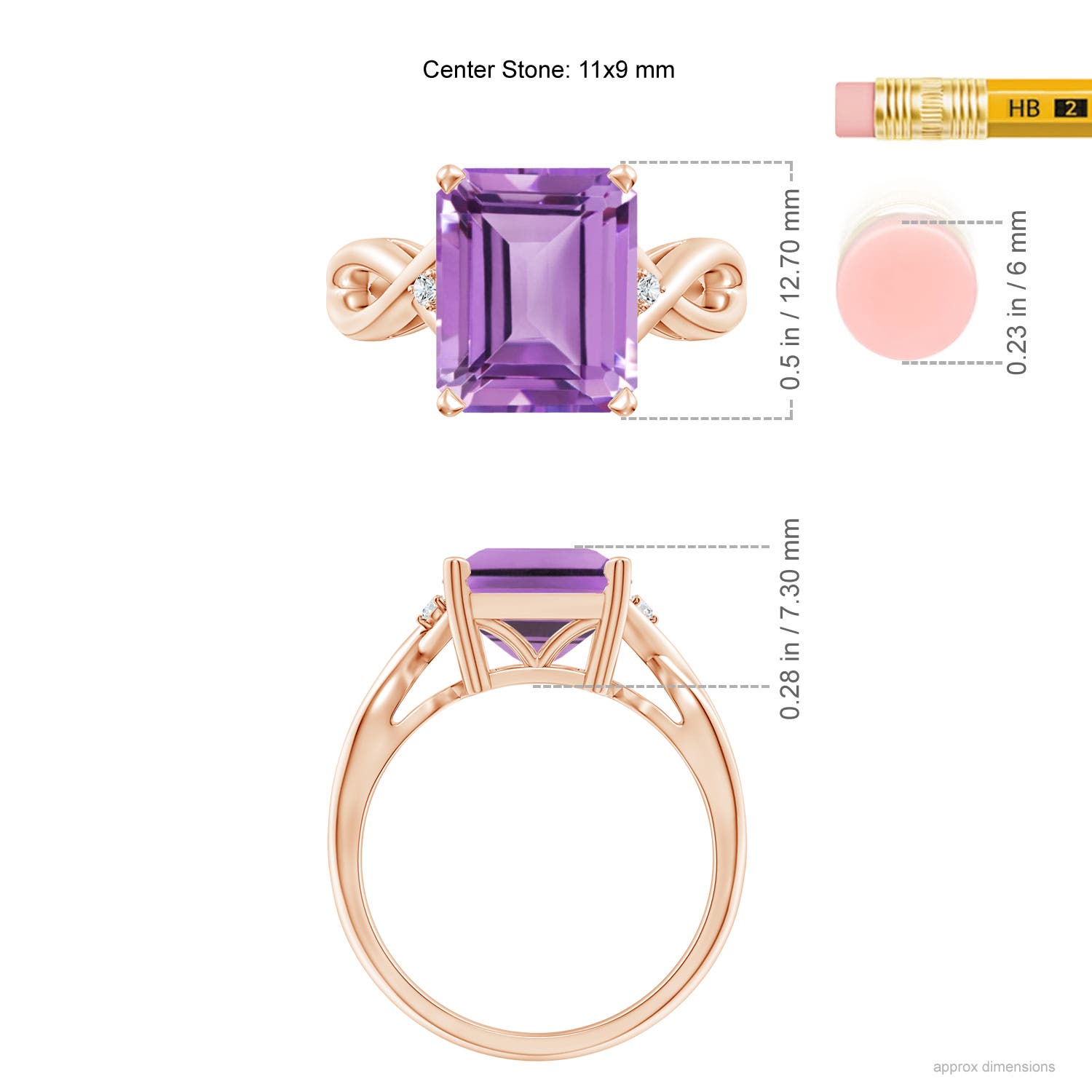 A - Amethyst / 4.03 CT / 14 KT Rose Gold