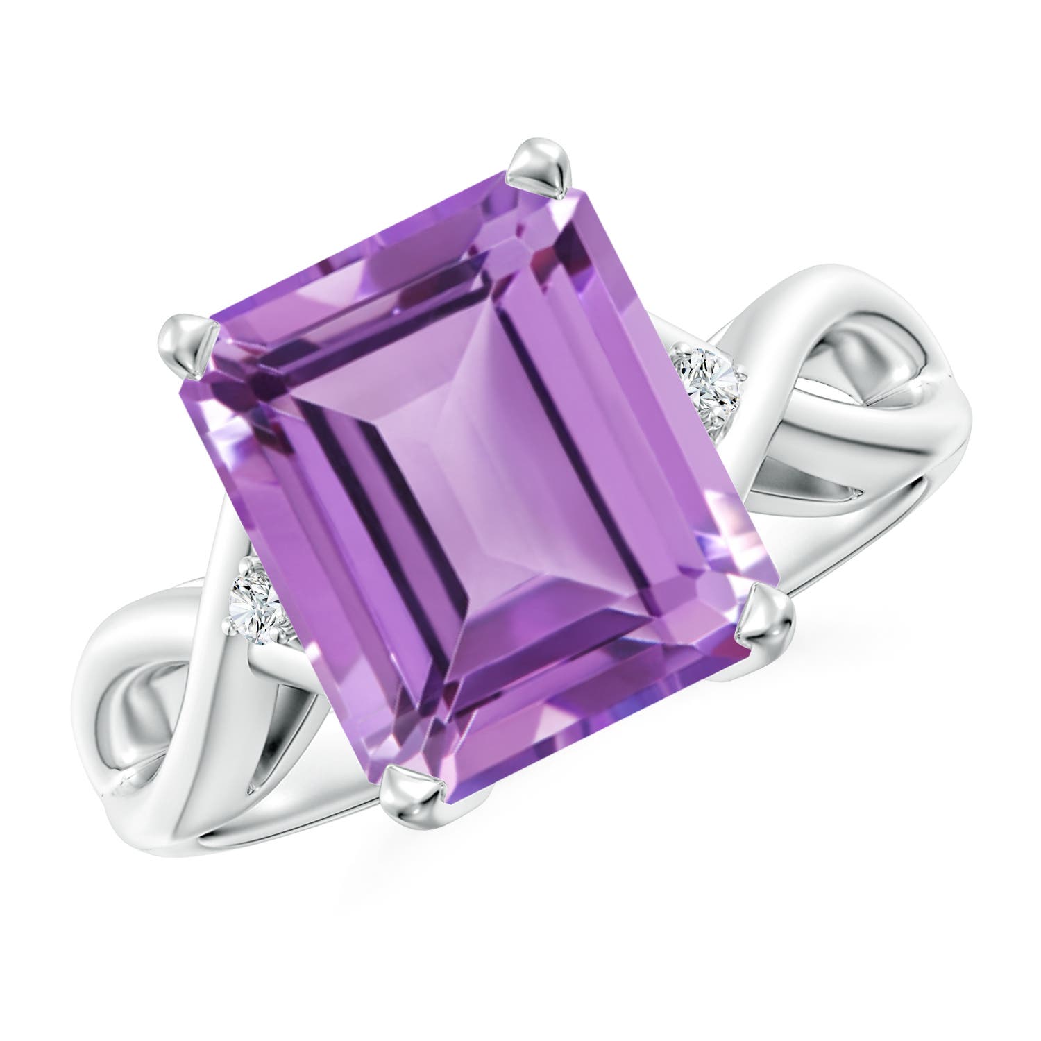 A - Amethyst / 4.03 CT / 14 KT White Gold