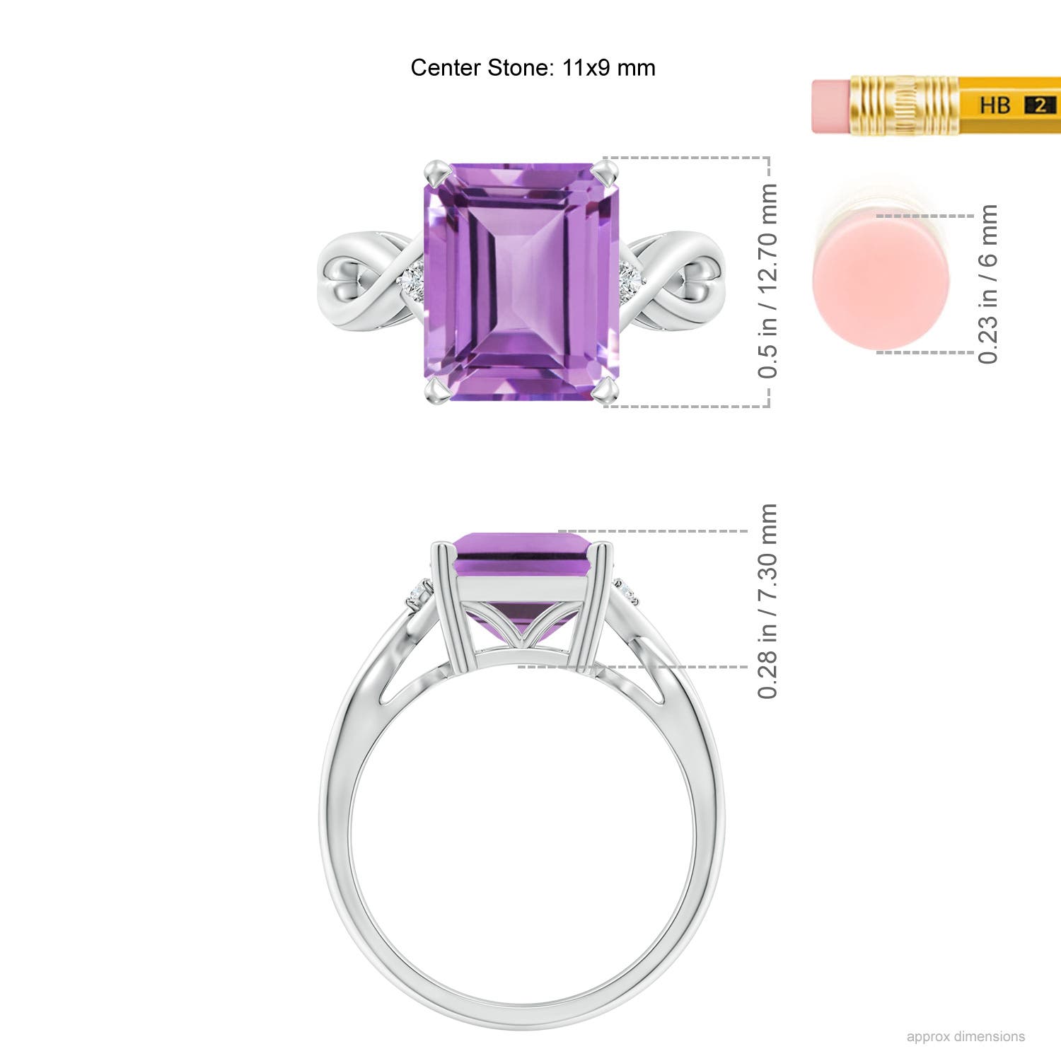 A - Amethyst / 4.03 CT / 14 KT White Gold