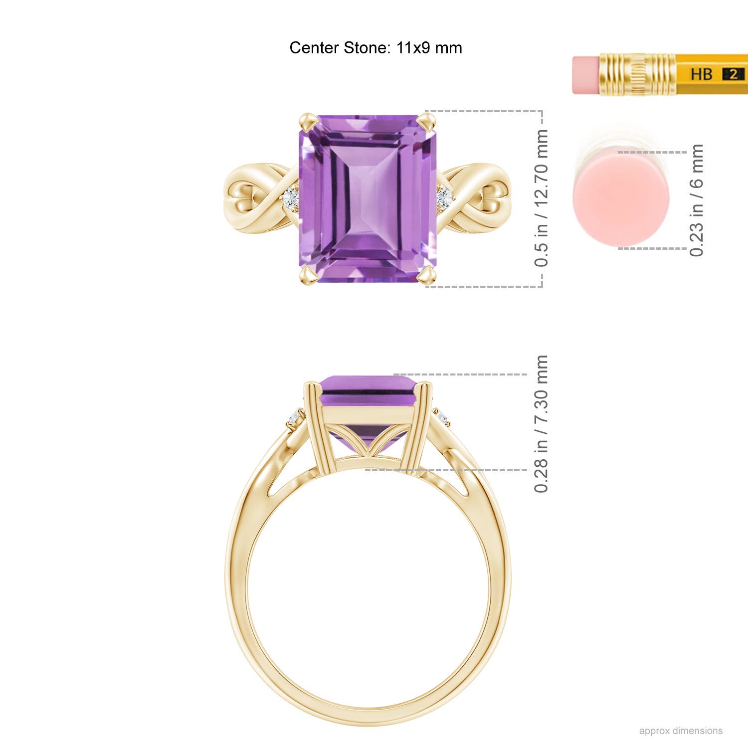 A - Amethyst / 4.03 CT / 14 KT Yellow Gold