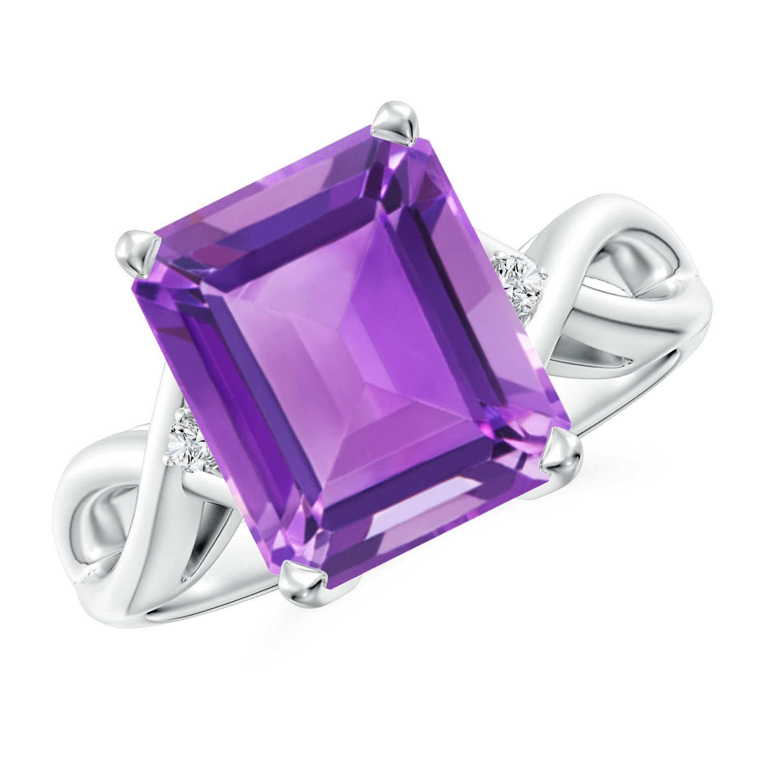 AA - Amethyst / 4.03 CT / 14 KT White Gold