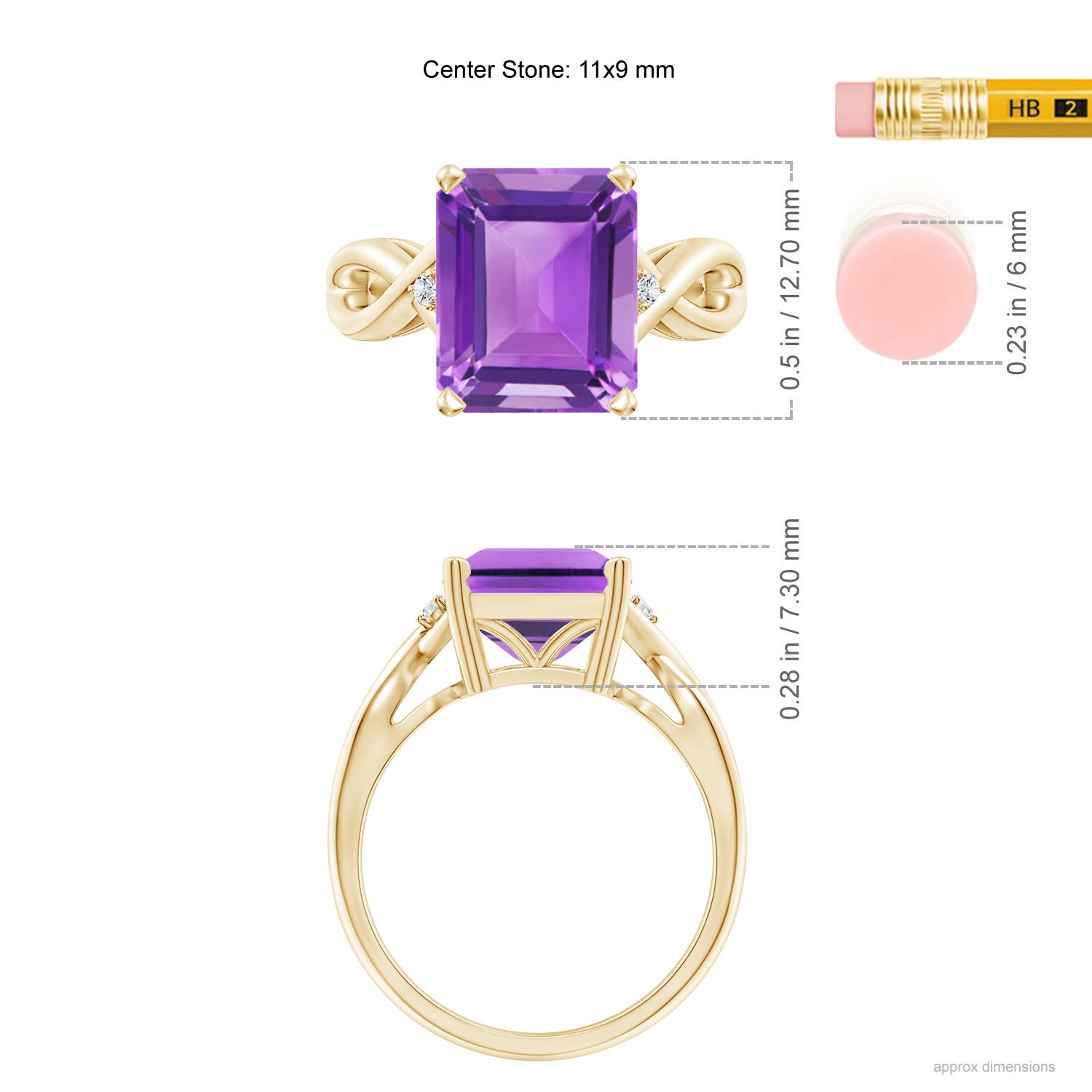 AA - Amethyst / 4.03 CT / 14 KT Yellow Gold