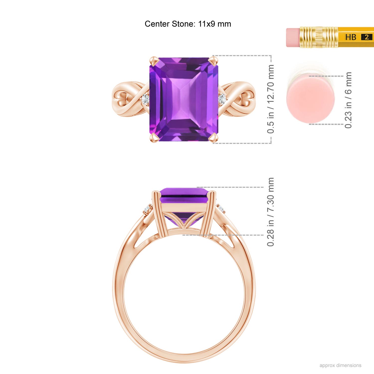 AAA - Amethyst / 4.03 CT / 14 KT Rose Gold