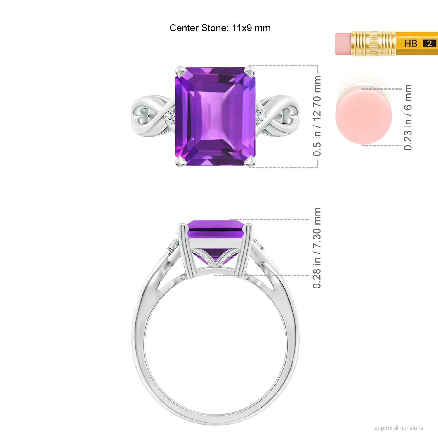 AAA - Amethyst / 4.03 CT / 14 KT White Gold