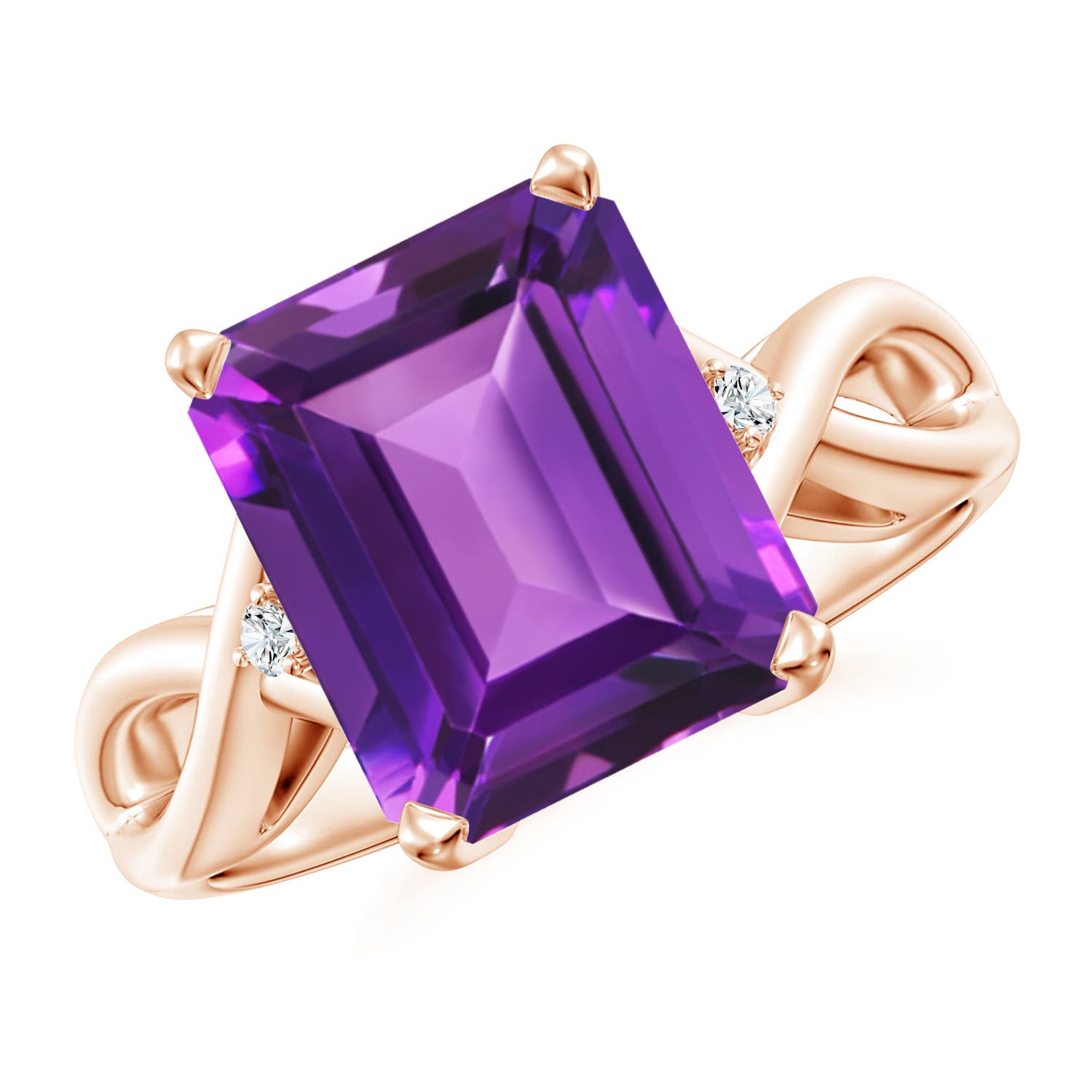 AAAA - Amethyst / 4.03 CT / 14 KT Rose Gold