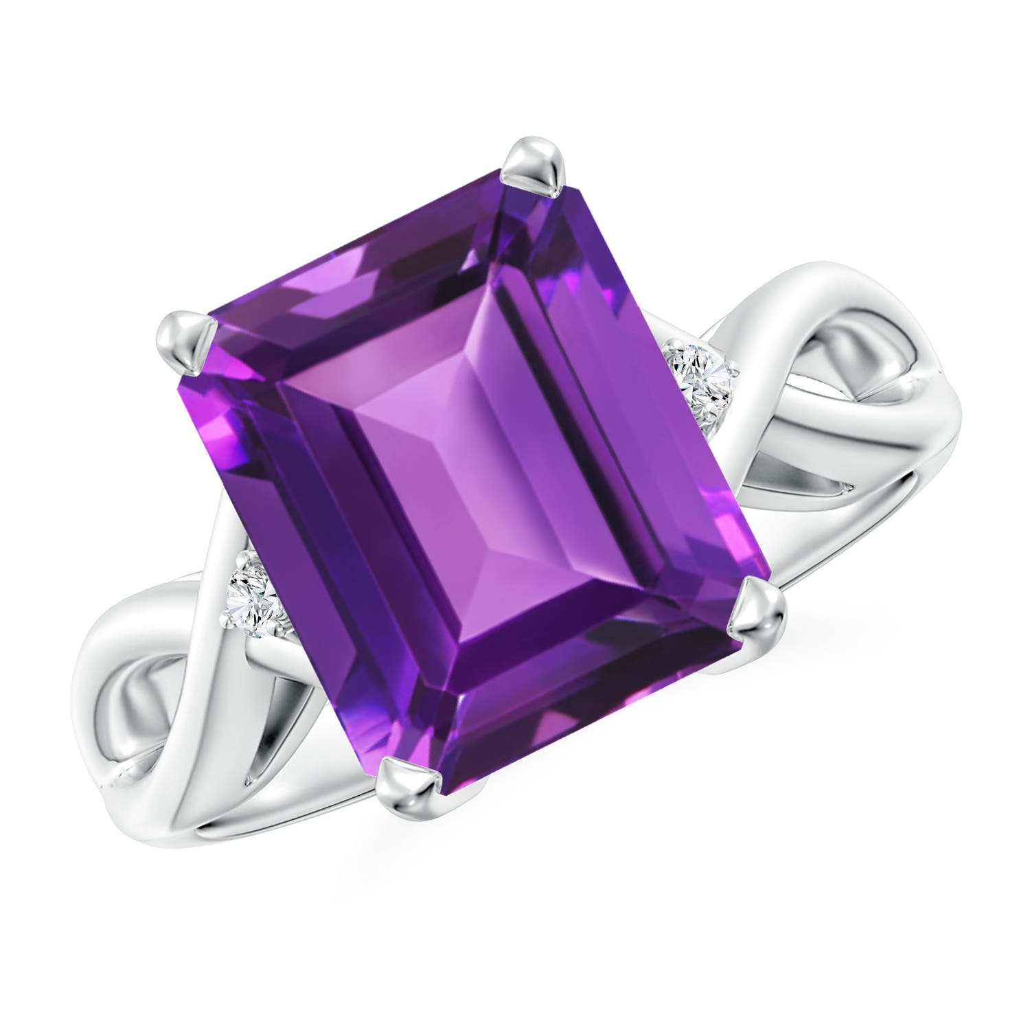 AAAA - Amethyst / 4.03 CT / 14 KT White Gold