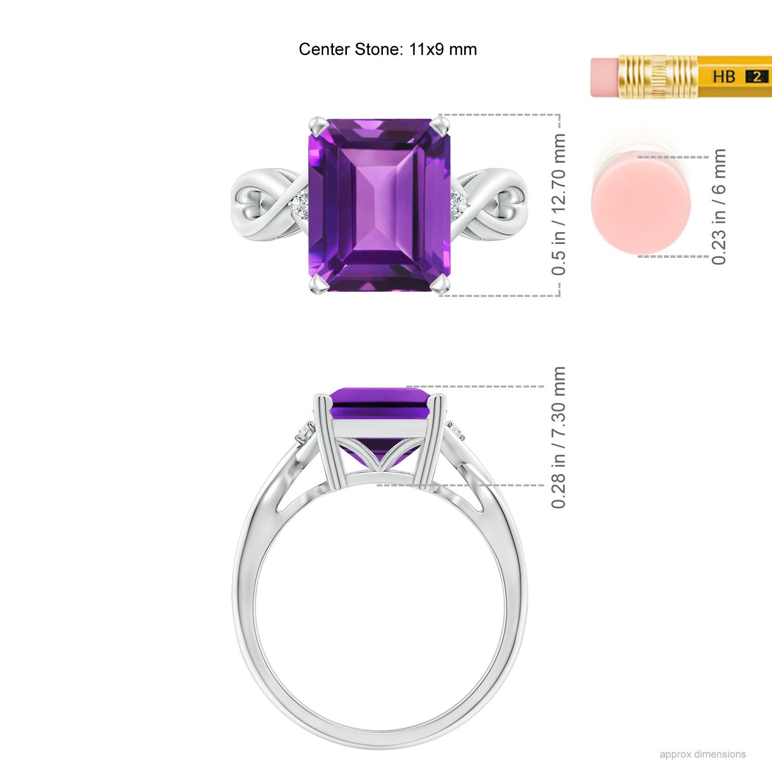 AAAA - Amethyst / 4.03 CT / 14 KT White Gold