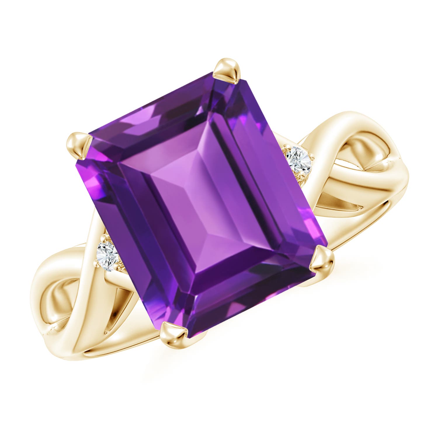 AAAA - Amethyst / 4.03 CT / 14 KT Yellow Gold